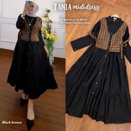 Tania Midi Dress / Baju Gamis Midi Wanita Muslim Terbaru Matt Rayon