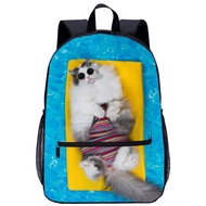 Kitten Cat Backpack 17 Inch 3D Print Children’S Bag For Teenager Casual Kids Large Casual Traveling Backpack Custom Pattern