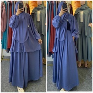 One Set Hijab Sinta Set Rok Hijab Oval Syari Bahan Crinkle Airflow