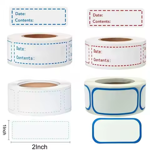 1/3 Rolls Self-Adhesive Removable Freezer Food Storage Paper Sticker Labels White Date stickers for