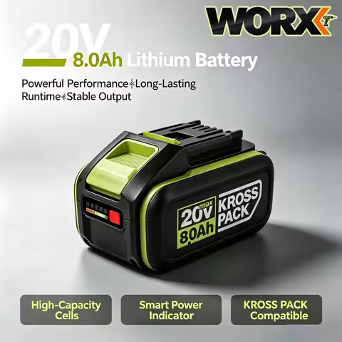 100% Original for WORX 20V 2.0Ah/4.0Ah/5.0Ah Li-ion Battery for WU279.WU182.WU690.WU380S.WU231.WU533