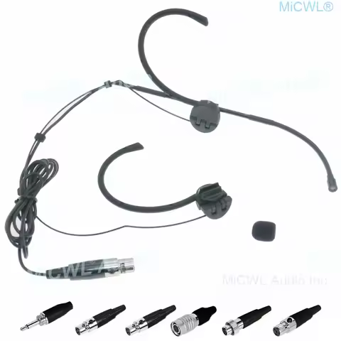 Foldable Headset Microphone for Shure Audio-Technica Sennheiser MiPro Accordion Wireless Head face m