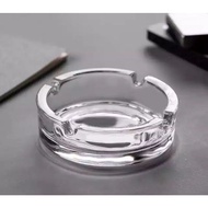 Unique Clear Glass Ashtray Round Glass Ashtray Simple Cafe Resto Souvenir Screen Printing Can Be Uniformed