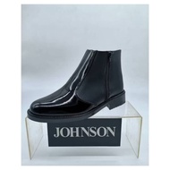 113153 Johnson Shoes mix leather double zipper ankle boots