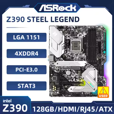 Asrock Z390 Steel Legend Motherboard LGA 1151 intel Z390 Motherboard 2×M.2 ATX support 8700 9400F 96