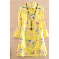 lovito dress beach dress Cheongsam Embroidered Butterfly Design Spring/Autumn Dress