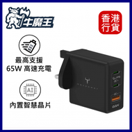 牛魔王 - Maxpower GN65XV2 65W 3 位 GaN USB 充電器｜快速充電器｜Type C充電器｜USB 插頭