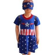Captain america girls dress captain america superhero costume/ Girl