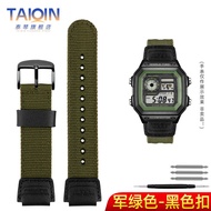 Dây Đeo Đồng Hồ Bằng Nylon Hình Chữ Nhật Nhỏ Tương Thích Với Casio 3299 AE-1200 1300 W-216H A158 F91