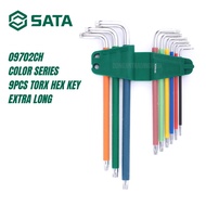 SATA 09702CH Colored 9-Piece Extra Long Antislip Tamper-Proof Torx Key Set