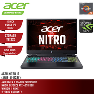 Acer Gaming Laptop Nitro 16 R39F (16 Inch WQXGA IPS 165Hz | Ryzen 9 7940HS | 32GB DDR5 | 1TB SSD | NVIDIA RTX4070 8GB | Win 11)
