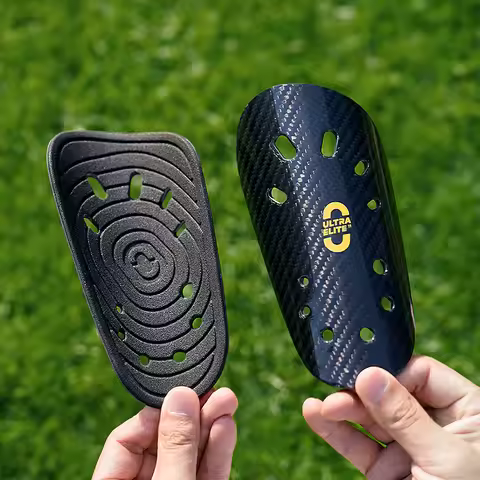 Oupower ULTRA ELITE Carbon Fiber Shinguard, Super Light with Holes for Football, Soccer Training, Ad