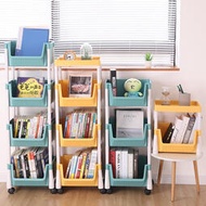 兒童書架繪本架家用玩具收納置物架帶輪可移動多層落地簡易小書櫃