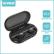 KIVEE Headset Gaming Encok Long Standby 1200mah TW110 True Wireless TWS Bluetooth 5.3 Earphone Mini Earbuds Handsfree for iPhone xiaomi Samsung Vivo hp