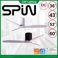Spin Quincy Espada (Off White Blade) 36" / 43" / 52" / 60" Smart DC Ceiling Fan with Optional LED