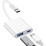 Penyesuai C OTG, 2 dalam 1 Penyesuai USB-C ke USB Kabel Jenis C Pemisah USB 3.0 Pengecas untuk Samsu