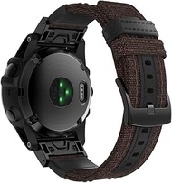 26mm Outdoor Sport Nylon Leather Wrist Strap Replacement Bracelet Watchband for Garmin Fenix 3 HR Watch Band
