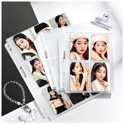 Matte Photocard Pages for A5/A4 Binder, Kpop 3 Inch Photocards Holder Binder Sleeves Acid Free, 4/9 