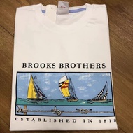 Brooks Brothers Men's Round Neck Cotton Loose Printed Casual Summer Short sleeved T-shirt