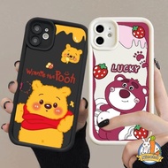 Infinix Hot 40 Pro 30i 30 Play Infinix Note 30 VIP Smart 7 8 Note 12 Turbo G96 Creative Cute Strawberry Bear Phone Case Thickened Protector Anti Drop Soft Cover