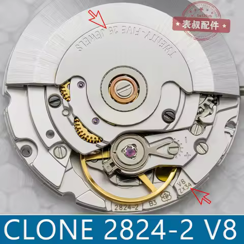 Top ETA 2824-2 Clone Automatic Mechanical Movement Seagull V8 Lettering ST2130 Mod Replacement PT500