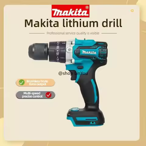 MAKITA 18V lithium electric rechargeable hand drill DDF487 13mm without charger and battery