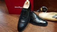 菲拉格慕 SALVATORE FERRAGAMO 義大利製 小牛皮 半手工 男 正式 黑 皮鞋 僅一雙