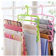 GANTUNGAN 5-tier Clothes Hanger Magic Hanger Clothes Pants Hijab Towel 5-Layer Plastic Wardrobe Save Space