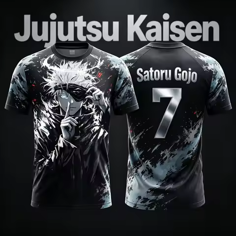 Jujutsu Kaisen 2026 Summer New NO.10 NO.7 Satoru Gojo Anime Special Football Jersey T-Shirt Adult Me