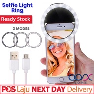 3 LEVEL Dimming Brightness Selfie Ring Light USB Rechargeble Makeup Clip Phone Camera Flash Light La