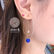 ☌star jewelry10k circle ring pearl circle star and moon asymmetric earrings soso rabbit Japan purcha