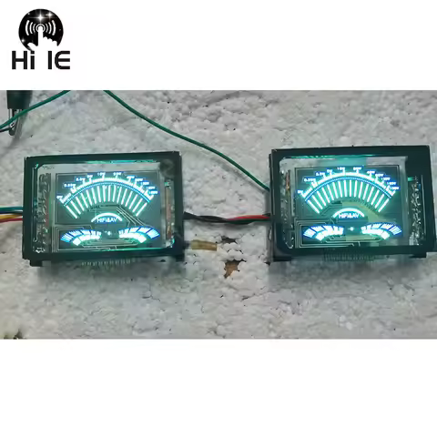 Dual Channel Power Amplifier Panel VFD Display VU Meter Audio Level dB Meter Music Audio Spectrum In