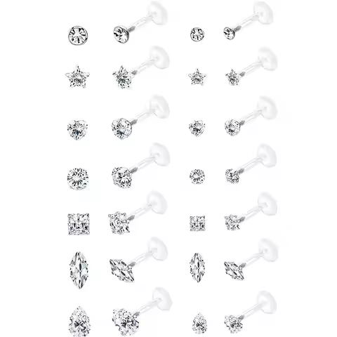 16G Forward Helix Cartilage Tragus Earring Studs Internal Threaded Labret Lip Monroe Ring 8MM Barbel