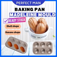 PM- 6 Cavity Cake Mould Muffin Madeleine Pan Cake Baking Pans Tray Cake Mold Nonstick Baking Tools banana Shell Shape