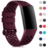 Replacement Band For Fitbit Charge 3 Strap Silicone Band For Fitbit Charge 4 Strap Breathable Watch Strap For Fitbit Charge 4/3