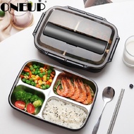 (BERKUALITAS) Kotak Makan Bento Lunch Box 3 Grid Spoon & Chopstick1 Set Multifungsi / tupperware kot