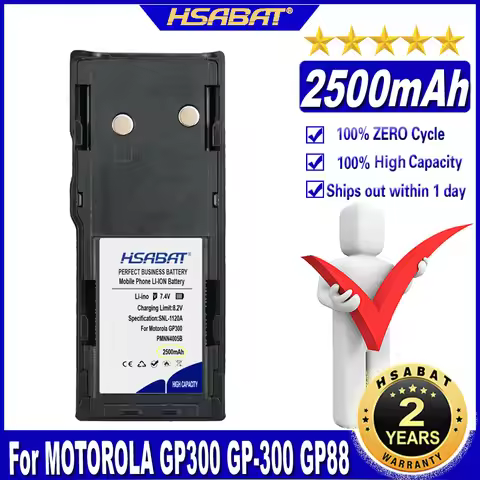 HSABAT PMNN4028ARC 2500mAh Ni-CD Battery for MOTOROLA GP300 GP-300 GP88 GP-88 LTS2000 Two Way Radio 