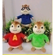 * READY STOCK * Alvin And The Chipmunks （Plush / Soft toy) / 艾尔文与花立鼠玩具公仔 /Anak Patung Alvin Dan Kawa