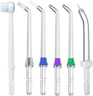 6 Pcs Classic Jet Tip Set, Replacement Tips and Water Flossers and Brush Heads for Compatible Waterpik Water Flosser, Oral Irrigators Accessories