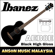Ibanez AEB8E Acoustic-Electric Bass, Black High Gloss (AEB8E-BK)
