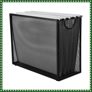 (CEUO) Hanging File Organizer Filing BoxMetal Mesh File Crate Desk Organizer Magazine Holder with 5 