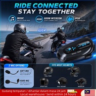 (🚚MY Stock🚚)  D3X Motorcycle Helmet Intercom Bluetooth Headset IP56 Dustproof Waterproof Music Shari