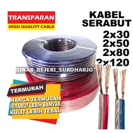 Kabel Listrik Transparant Kawat Serabut 2x120 2x80 2x50 2x30 METERAN