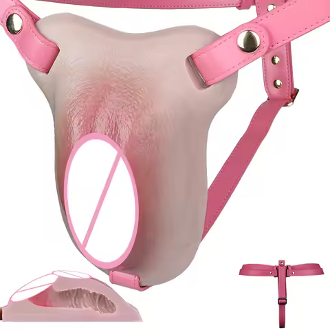 SXXY Dual-purpose New Fake Pussy Male Chastity Cage Device&Masturbation cup Realistic Vaginal With A