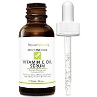 Vitamin E Oil Serum with Hyaluronic Acid, Retinol &amp; Organic Aloe Vera. Visibly Reduce the Look of Scars, Stretch Marks, Dark Spots &amp; Wrinkles for Hydrated &amp; Youthful Skin. Face &amp; Body Moisturizer, 1oz