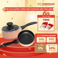 SUNHOUSE BABY SHG14BB NON-STICK PAN SET - Set includes 1 14cm pan and 1 14cm pot
