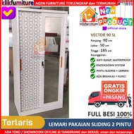 PROMO Lemari Pakaian Besi Pintu SLIDING Anti Rayap Banjir VECTOR 90