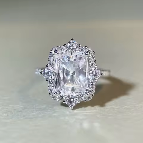 Ring Platinum Diamond Luxury Platinum Solid Platinum PT950 Women's Ring Diamond Anniversary Love Wom