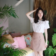 prettythingonme (preorder) Juice Fizz Skirt -สี Brown กระโปรงแต่งคริสตัล เพชรน่ารักๆ รุ่นขายดี ผ้าญี