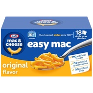 Kraft Easy Mac and Cheese, 18 Packets, for Easy Dinner or Dinner Sides, Original Flavor, No Artifici
